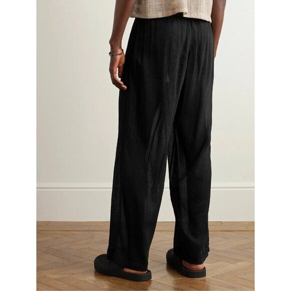 Our Legacy Reduced Straight-Leg Crinked Trousers Size 48 US 32 M Mens Black $335 - Picture 2 of 13